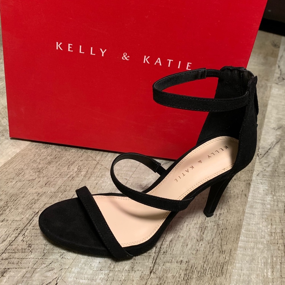 Black strappy heels